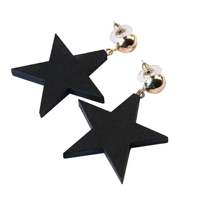 Wood Stars Earrings